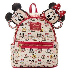 Loungefly Disney Minnie Mickey Hot Cocoa SCENTED Mini Backpack Ear Set NWT